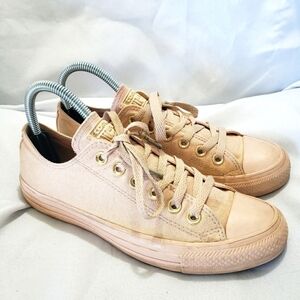 Converse All Star II Ox Sneaker Tennis Shoes Womens Size 7 Pink Gold Canvas